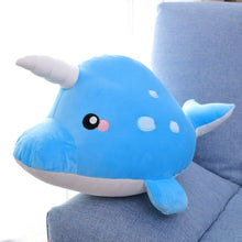 Load image into Gallery viewer, 35-70cm Cartoon Marine life Cute Unicorn Whale Shark Devil Rays Fish Plush Toy Soft Stuffed Kawaii Killer Whale Pillow Cushion