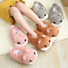 Load image into Gallery viewer, Hamster slipper pink brown gray Home Floor Soft animal Slippers Female slipper Girls Winter Warm Shoes cute warm