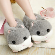 Load image into Gallery viewer, Hamster slipper pink brown gray Home Floor Soft animal Slippers Female slipper Girls Winter Warm Shoes cute warm