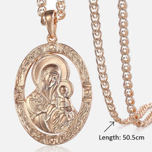 Load image into Gallery viewer, Trendsmax Blessed Virgin Mary Pendant Necklace For Women Men 585 Rose Gold Necklace Fashion Jewelry Wholesale Gifts 50.5cm GP192