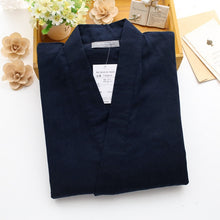 Load image into Gallery viewer, Men Traditional Japanese Pajamas Set Cotton Robe Pants Kimono Haori Yukata Nightgown Japan Style Soft Gown Sleepwear Obi