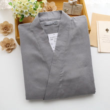 Load image into Gallery viewer, Men Traditional Japanese Pajamas Set Cotton Robe Pants Kimono Haori Yukata Nightgown Japan Style Soft Gown Sleepwear Obi