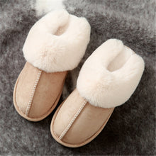 Load image into Gallery viewer, Plush warm Home flat slippers Lightweight soft comfortable winter slippers Women's cotton shoes Indoor plush slippers