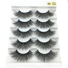 Load image into Gallery viewer, 5 Pairs 3D Faux Mink Hair False Eyelashes Wispies Fluffies Drama Eyelashes Natural Long Soft Handmade Cruelty-free Black Lashes