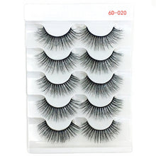 Load image into Gallery viewer, 5 Pairs 3D Faux Mink Hair False Eyelashes Wispies Fluffies Drama Eyelashes Natural Long Soft Handmade Cruelty-free Black Lashes