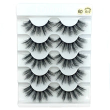 Load image into Gallery viewer, 5 Pairs 3D Faux Mink Hair False Eyelashes Wispies Fluffies Drama Eyelashes Natural Long Soft Handmade Cruelty-free Black Lashes