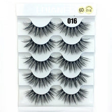 Load image into Gallery viewer, 5 Pairs 3D Faux Mink Hair False Eyelashes Wispies Fluffies Drama Eyelashes Natural Long Soft Handmade Cruelty-free Black Lashes