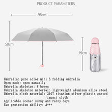 Load image into Gallery viewer, New 8 Ribs Pocket Mini Umbrella Anti UV Paraguas Sun Umbrella Rain Windproof Light Folding Portable Umbrellas for Women Children