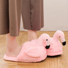Load image into Gallery viewer, Winter lovely Home Slippers Chausson Shoes Women Flamingo slippers pantuflas unicornio pantoufle femme Warm Cotton Shoes hy24