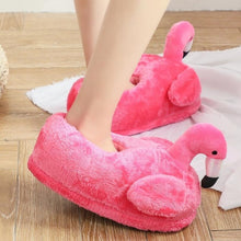 Load image into Gallery viewer, Winter lovely Home Slippers Chausson Shoes Women Flamingo slippers pantuflas unicornio pantoufle femme Warm Cotton Shoes hy24