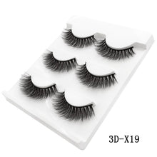 Load image into Gallery viewer, 3 Pairs natural false eyelashes thick makeup real 3d mink lashes soft eyelash extension fake eye lashes long mink eyelashes 3d