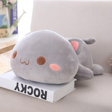 Load image into Gallery viewer, Kawaii Cat Plush Toy Stuffed 35cm 50cm 65cm Lying Cat Pillow White Grey Kids Toys Birthday Gift for Children