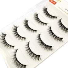Load image into Gallery viewer, HBZGTLAD 5 Pairs 3D Handmade Fake Eyelashes Natural Long Thick Daily Makeup Thick Cross Eyelashes Eye Lashes