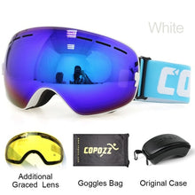 Load image into Gallery viewer, COPOZZ Ski Goggles with Case & Yellow Lens UV400 Anti-fog Spherical Ski Glasses Skiing Men Women Snow Goggles + Lens + Box Set