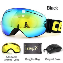 Load image into Gallery viewer, COPOZZ Ski Goggles with Case & Yellow Lens UV400 Anti-fog Spherical Ski Glasses Skiing Men Women Snow Goggles + Lens + Box Set