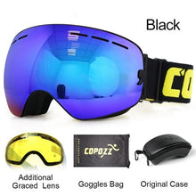 Load image into Gallery viewer, COPOZZ Ski Goggles with Case & Yellow Lens UV400 Anti-fog Spherical Ski Glasses Skiing Men Women Snow Goggles + Lens + Box Set