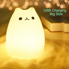 Load image into Gallery viewer, Cat Lamp Silicone LED Night Light For Baby Kids Children Bedroom Touch Sensor Remote Decoration Room Decor Holiday Gift Toy