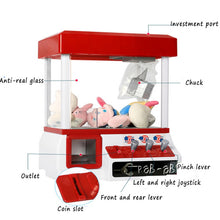 Load image into Gallery viewer, Clip Doll Arcade Claw Machine Coin Operated Crane Game Vending Machine Entertainment Toys Candy Grabber Claw Portable Board Game
