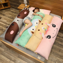Load image into Gallery viewer, 150cm Cute unicorn pillow long strip pillow leg sleeping pillow removable and washable hamster dinosaur Raccoon pillow gift
