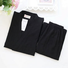 Load image into Gallery viewer, Men Traditional Japanese Pajamas Set Cotton Robe Pants Kimono Haori Yukata Nightgown Japan Style Soft Gown Sleepwear Obi