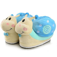 Load image into Gallery viewer, Warm Cartoon Cotton Slippers Cute Funny Snail Slippers Women House Flat Slides Winter Soft Fluffy Floor Flip Flops Unisex Shoes
