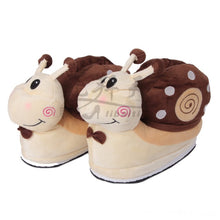 Load image into Gallery viewer, Warm Cartoon Cotton Slippers Cute Funny Snail Slippers Women House Flat Slides Winter Soft Fluffy Floor Flip Flops Unisex Shoes