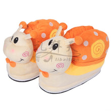 Load image into Gallery viewer, Warm Cartoon Cotton Slippers Cute Funny Snail Slippers Women House Flat Slides Winter Soft Fluffy Floor Flip Flops Unisex Shoes