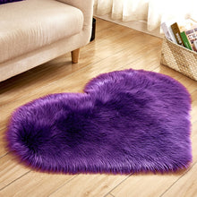 Load image into Gallery viewer, Heart Shape Fluffy Rugs Washable Faux Fur Rug For Kids Bedroom Home Decoration Sofas Cushions Mat Soft Carpet Sheepskin Rug D30