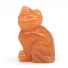 Load image into Gallery viewer, 1.5" Cat Statue Natural Gemstone Carving Healing Crystal Animals Figurines Reiki Stones Decoration Wholesale