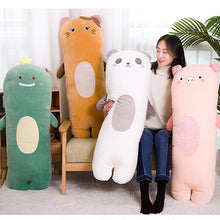 Load image into Gallery viewer, Animals Long Bolster Plushie Toy Soft Stuffed Striped Dinosaur Pig Panda Cat Pillow Kid Adult Sleeping Friend Gift Kawaii Plush