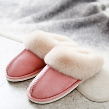 Load image into Gallery viewer, Plush warm Home flat slippers Lightweight soft comfortable winter slippers Women's cotton shoes Indoor plush slippers