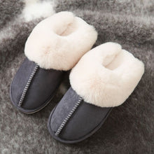 Load image into Gallery viewer, Plush warm Home flat slippers Lightweight soft comfortable winter slippers Women's cotton shoes Indoor plush slippers