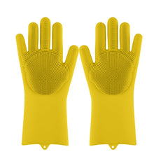 Load image into Gallery viewer, Magic Silicone Dishwashing Gloves Scrubber Dish Washing Sponge Rubber Scrub Gloves Kitchen Cleaning Tools 1 Pair Soft
