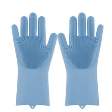 Load image into Gallery viewer, Magic Silicone Dishwashing Gloves Scrubber Dish Washing Sponge Rubber Scrub Gloves Kitchen Cleaning Tools 1 Pair Soft