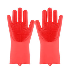 Load image into Gallery viewer, Magic Silicone Dishwashing Gloves Scrubber Dish Washing Sponge Rubber Scrub Gloves Kitchen Cleaning Tools 1 Pair Soft