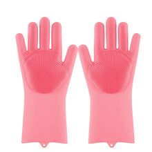 Load image into Gallery viewer, Magic Silicone Dishwashing Gloves Scrubber Dish Washing Sponge Rubber Scrub Gloves Kitchen Cleaning Tools 1 Pair Soft