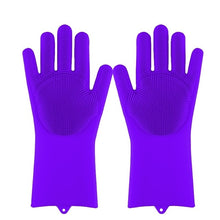 Load image into Gallery viewer, Magic Silicone Dishwashing Gloves Scrubber Dish Washing Sponge Rubber Scrub Gloves Kitchen Cleaning Tools 1 Pair Soft