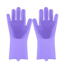 Load image into Gallery viewer, Magic Silicone Dishwashing Gloves Scrubber Dish Washing Sponge Rubber Scrub Gloves Kitchen Cleaning Tools 1 Pair Soft