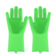 Load image into Gallery viewer, Magic Silicone Dishwashing Gloves Scrubber Dish Washing Sponge Rubber Scrub Gloves Kitchen Cleaning Tools 1 Pair Soft