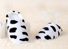 Load image into Gallery viewer, Cow style Winter Warm Slippers for Woman Shoes Soft Plush Indoor Home Furry Slippers Woman Warm Shoes For Bedroom Couple Winter Slippers