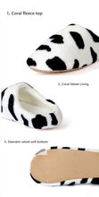 Load image into Gallery viewer, Cow style Winter Warm Slippers for Woman Shoes Soft Plush Indoor Home Furry Slippers Woman Warm Shoes For Bedroom Couple Winter Slippers