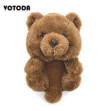 Load image into Gallery viewer, Women Teddy Bear Plush Slippers Cartoon Cute Bear House Slipper Winter Warm Furry Faux Fur Slides Woman Furry Flip Flop Shoes