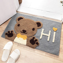 Load image into Gallery viewer, Frog and Bear Flocking Bath Mat Home Decoration Door Mat Non-slip Absorbent Bathroom Doormat Super Soft Fiber Bath Rug