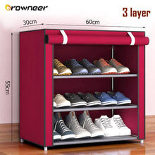 Load image into Gallery viewer, Non Woven Fabric Shoe Shelf Multiple Sizes Gray Wine Coffee Shoes Rack Alloy Enclosed Dust Proof Waterproof Home Storage Holder