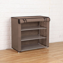 Load image into Gallery viewer, Non Woven Fabric Shoe Shelf Multiple Sizes Gray Wine Coffee Shoes Rack Alloy Enclosed Dust Proof Waterproof Home Storage Holder
