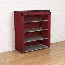 Load image into Gallery viewer, Non Woven Fabric Shoe Shelf Multiple Sizes Gray Wine Coffee Shoes Rack Alloy Enclosed Dust Proof Waterproof Home Storage Holder