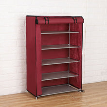 Load image into Gallery viewer, Non Woven Fabric Shoe Shelf Multiple Sizes Gray Wine Coffee Shoes Rack Alloy Enclosed Dust Proof Waterproof Home Storage Holder