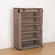 Load image into Gallery viewer, Non Woven Fabric Shoe Shelf Multiple Sizes Gray Wine Coffee Shoes Rack Alloy Enclosed Dust Proof Waterproof Home Storage Holder