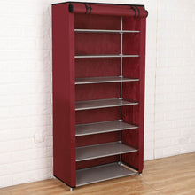 Load image into Gallery viewer, Non Woven Fabric Shoe Shelf Multiple Sizes Gray Wine Coffee Shoes Rack Alloy Enclosed Dust Proof Waterproof Home Storage Holder