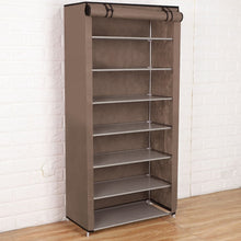 Load image into Gallery viewer, Non Woven Fabric Shoe Shelf Multiple Sizes Gray Wine Coffee Shoes Rack Alloy Enclosed Dust Proof Waterproof Home Storage Holder
